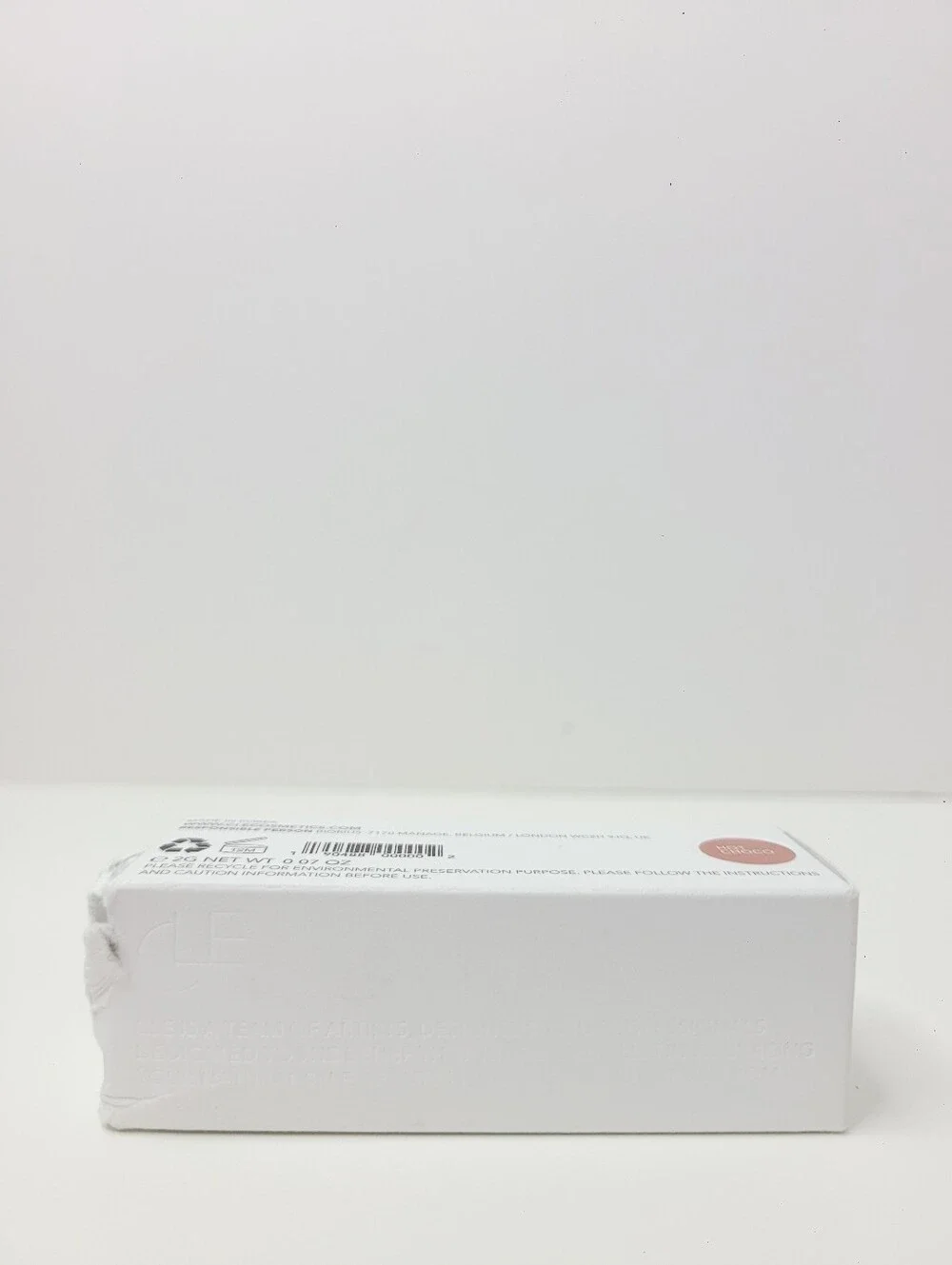 White Rectangular Box with Coral Accent Sticker